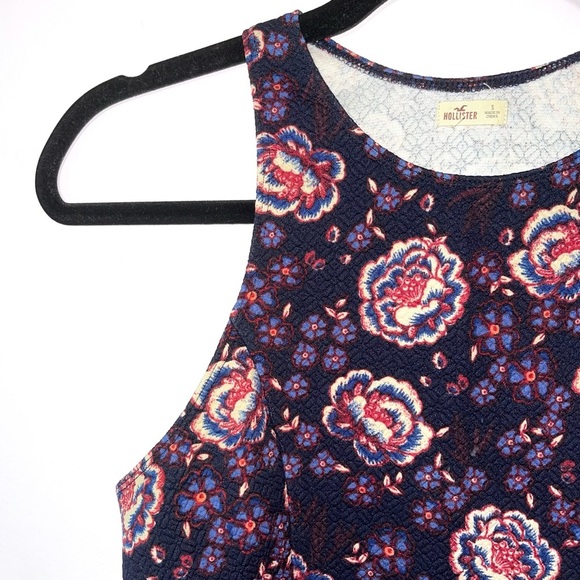 Hollister Purple Floral Print Quilted Cropped Tank Top Small Women’s - Picture 3 of 11